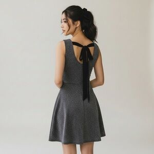Nordstrom Speechless silver sparkle sleeveless Black bow Graduation off dress